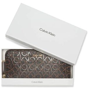 Calvin Klein Key Item Saffiano Continental Zip Around Wallet with Wristlet Strap