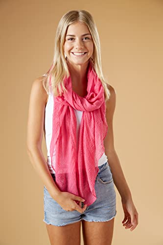 Hadley Wren Women's Lightweight Summer Insect Shield Scarf, Hot Pink, One Size