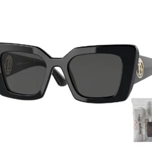 BURBERRY Daisy BE4344 300187 51MM Black/Dark Grey Square Sunglasses For Women + BUNDLE With Designer iWear Eyewear Kit