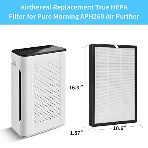 GoKBNY APH260 True HEPA Replacement Filter Compatible with Pure Morning APH260 Purifier, Also Compatible with Pure Morning APH320 WiFi Purifier, 3-in-1 Filter System（2-Pack）