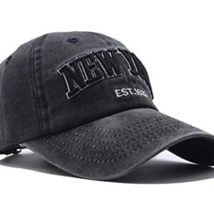 Women &Men New-York Letter Baseball Cap - Vintage Washed Denim Twill Dad Hat for Women Men