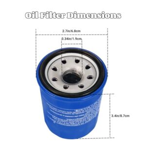 Kvjicdo GX610 GX620 GX660 Oil Filter Compatible with Hnoda GX630 GX670 GX690 GXV340 GXV390 GXV610 GXV630 GXV690 Engine Rep 15400-PLM-A02 15400-PLM-A01 15400-P0H-305PE (4 Pack)