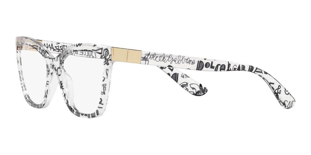 Dolce & Gabbana DG5076-3314 Eyeglass Frame TRANSPARENT GRAFFITI w/DEMO LENS 53mm