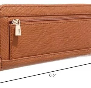 GUESS Laurel Large Zip Around Wallet, Light Cognac