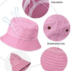 Geyoga 8 Pack Cotton Bucket Hat Foldable Packable Fishing Hat Beach Cap for Kids Teen Girls Women Men (Elegant Colors)