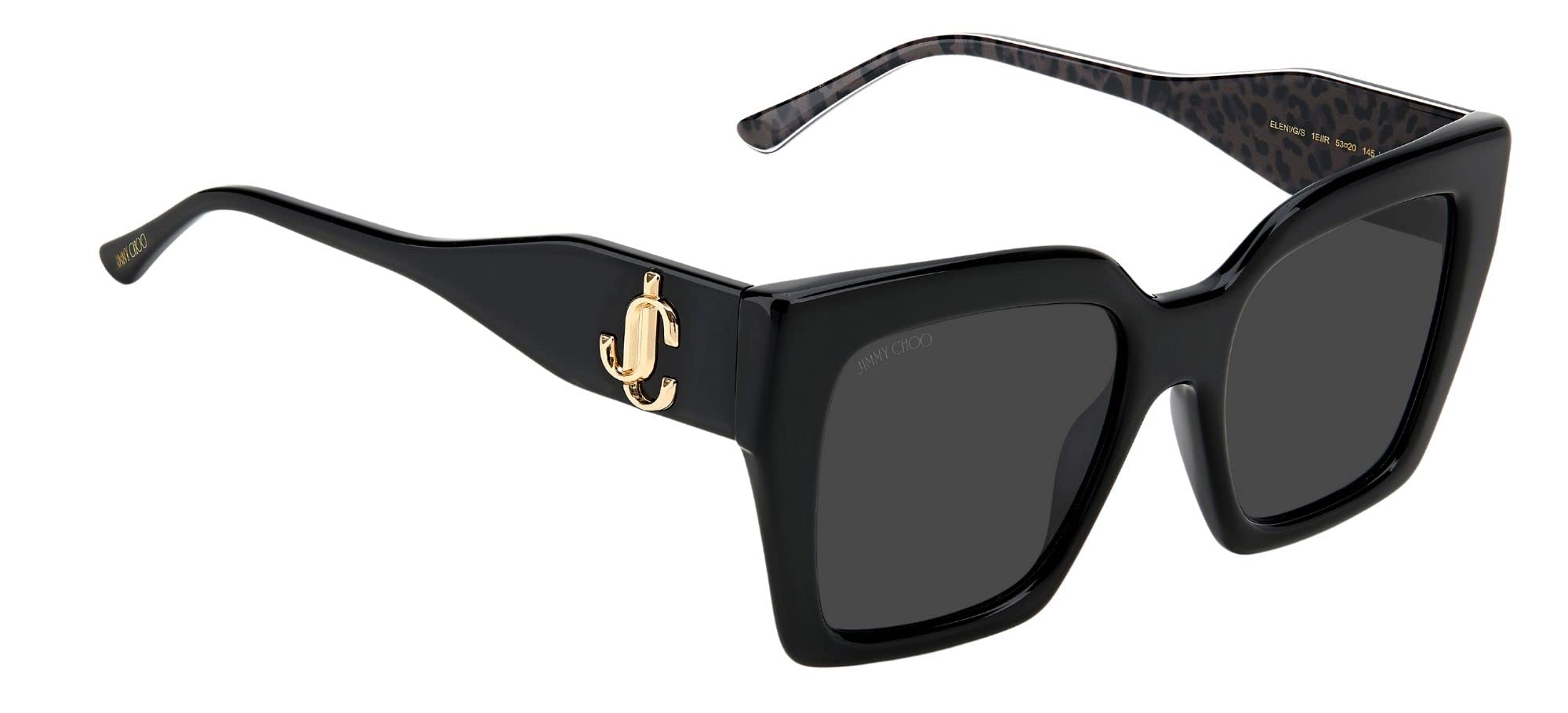 JIMMY CHOO Square Sunglasses Eleni/G 1EIIR Black/Tiger 53mm