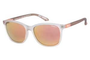 o'neill malika 2.0 polarized sunglasses, matte grey crystal/sandy pink