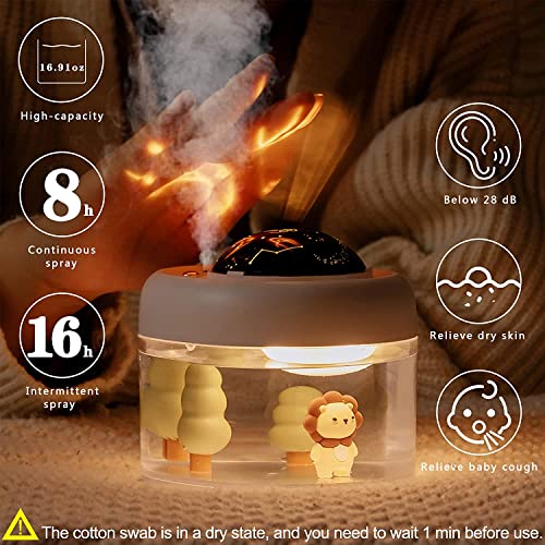 HMLUESR Baby Cool Mist Humidifiers for Bedroom Quiet - 16.91 OZ Small Humidifiers for Home with Night Light & Star Projector for Kids, Babies, Girls as Best Gift