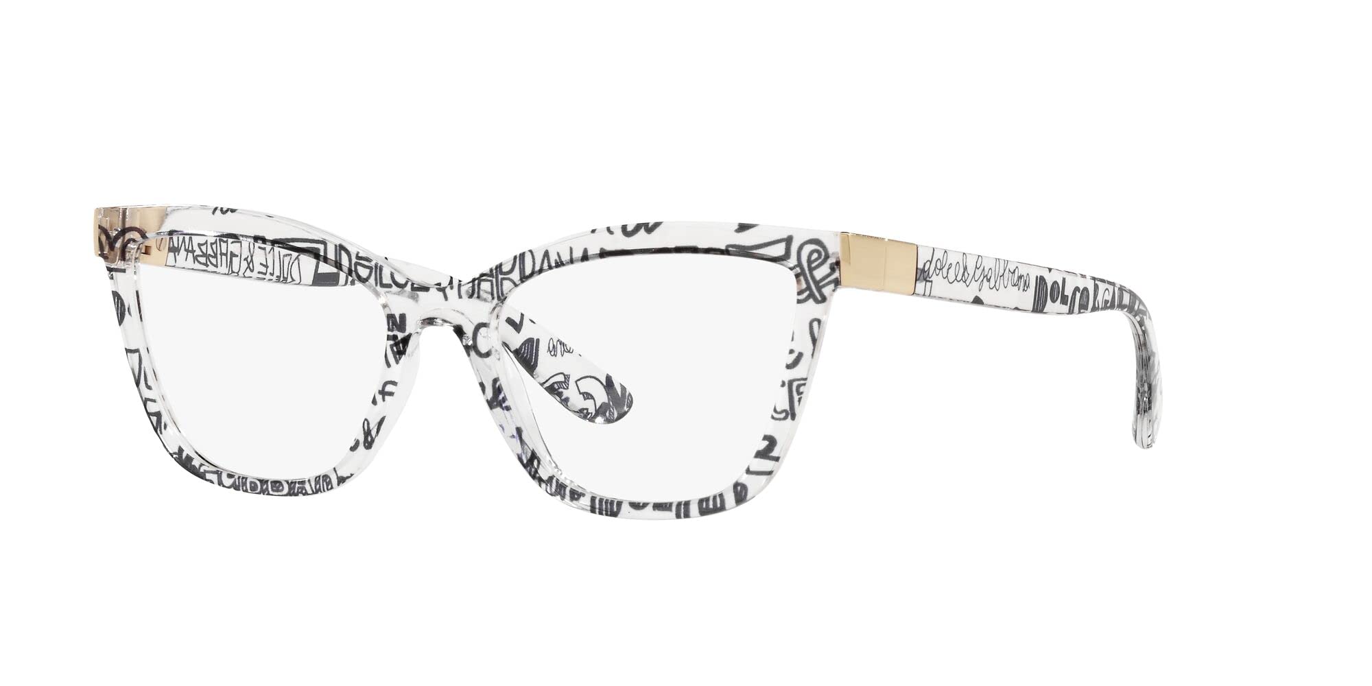 Dolce & Gabbana DG5076-3314 Eyeglass Frame TRANSPARENT GRAFFITI w/DEMO LENS 53mm