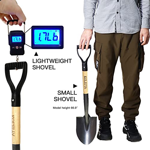 KOLEIYA Small Shovel,Short Handle Shovel,Overall Length 28 Inches,Kids Shovels for Digging,Shovels for Gardening,Metal Sand Shovel, Metal + Wooden