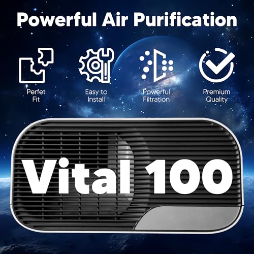 Vital 100 Replacement Filter for LEVOIT Vital 100 Air Purifier, Funmit 3-in-1 H13 True HEPA High-Efficiency Activated Carbon Filter, Compared to Part # Vital 100-RF, 2 Pack