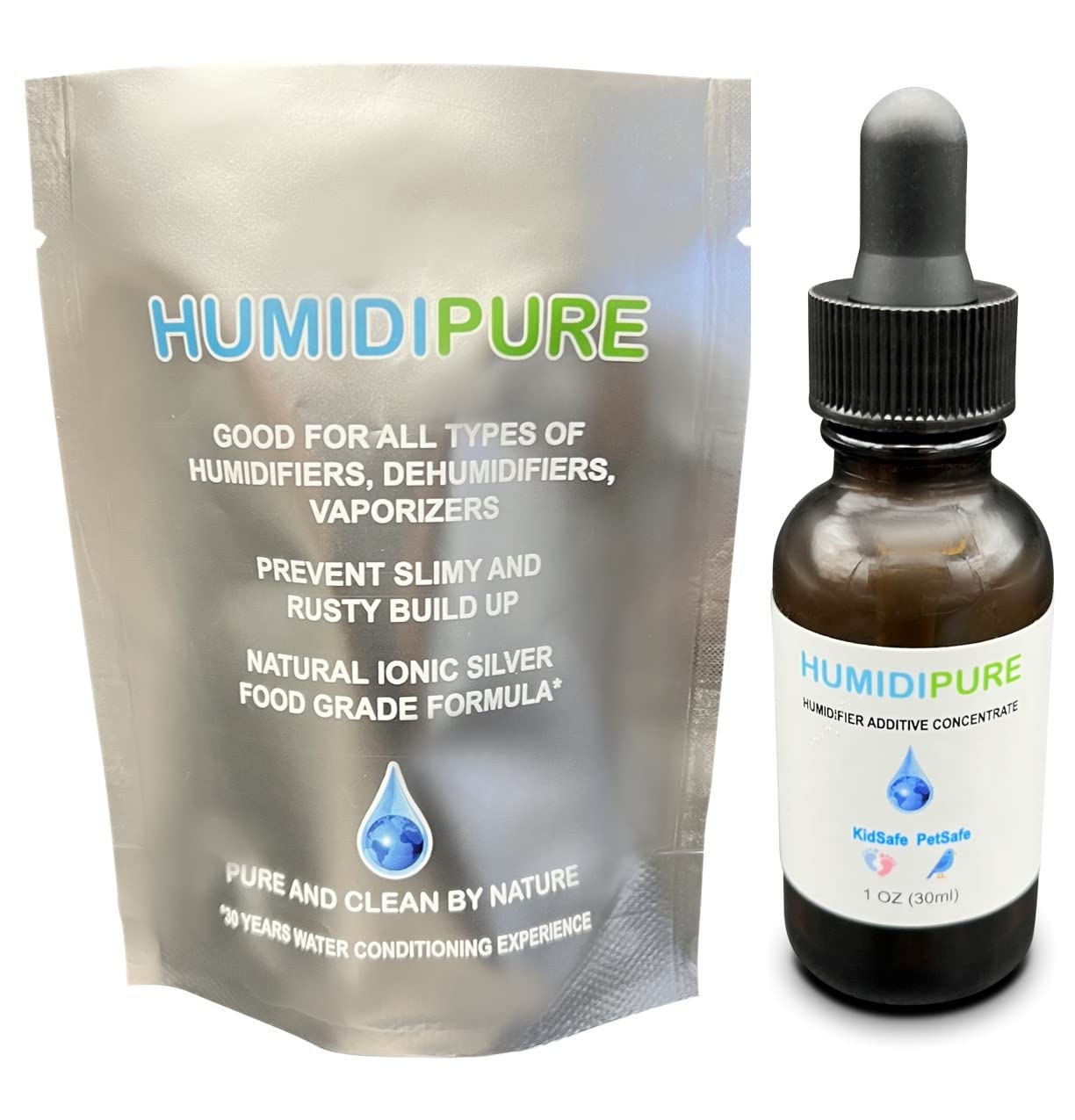 HUMIDIPURE Natural Food Grade Concentrate. 200 day+ Humidifier Treatment Additive*. Prevent Slimy, Crusty and Rusty Buildup. Keep Water Clean and Odor Free