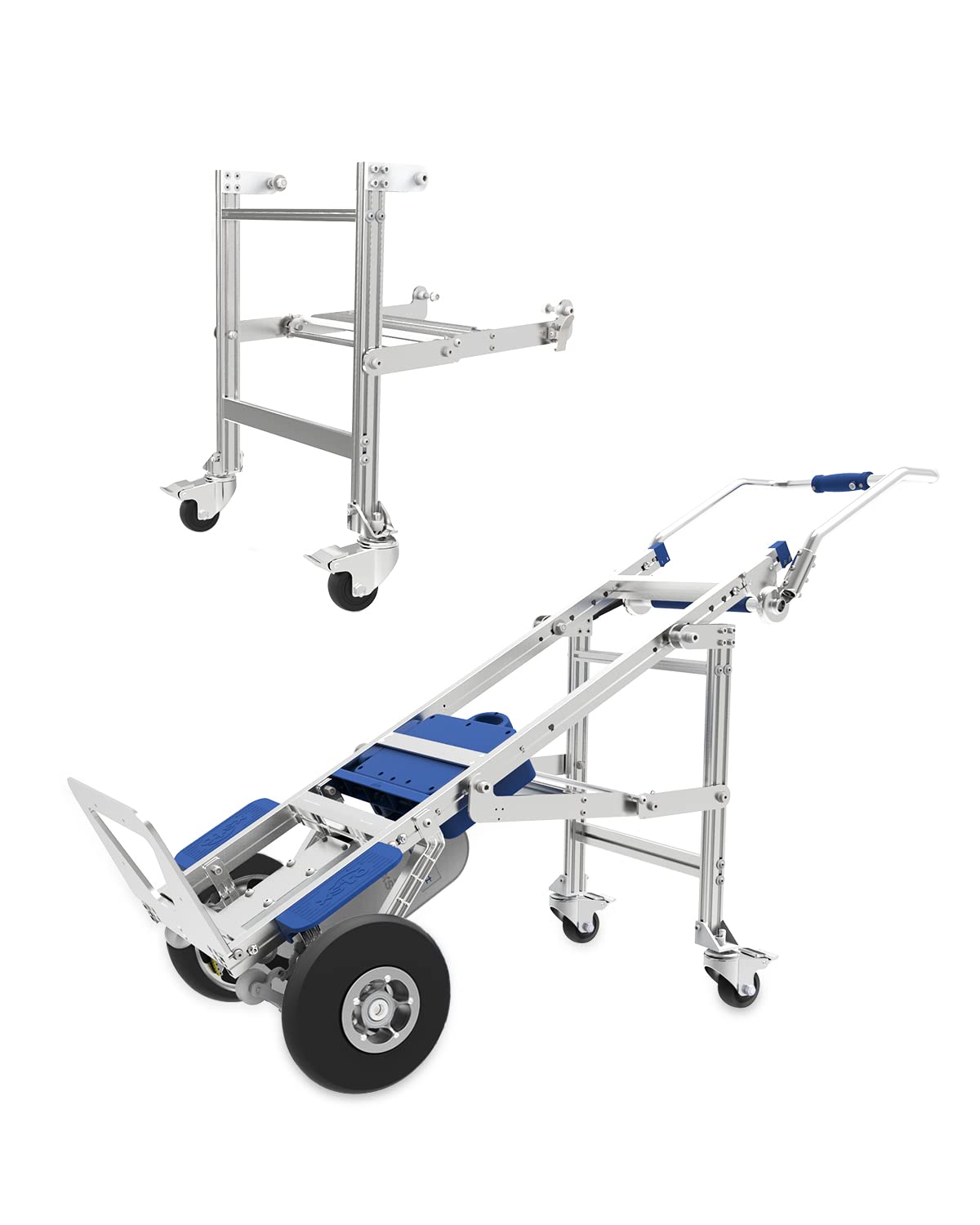 Powered Stair Climbing Foldable Hand Truck with Auto Edge Brake - 375LBS Capacity Multi-Purpose Aluminum Stair Climber Hand Truck Moving Dolly with Retractable 4th Wheel Attachment