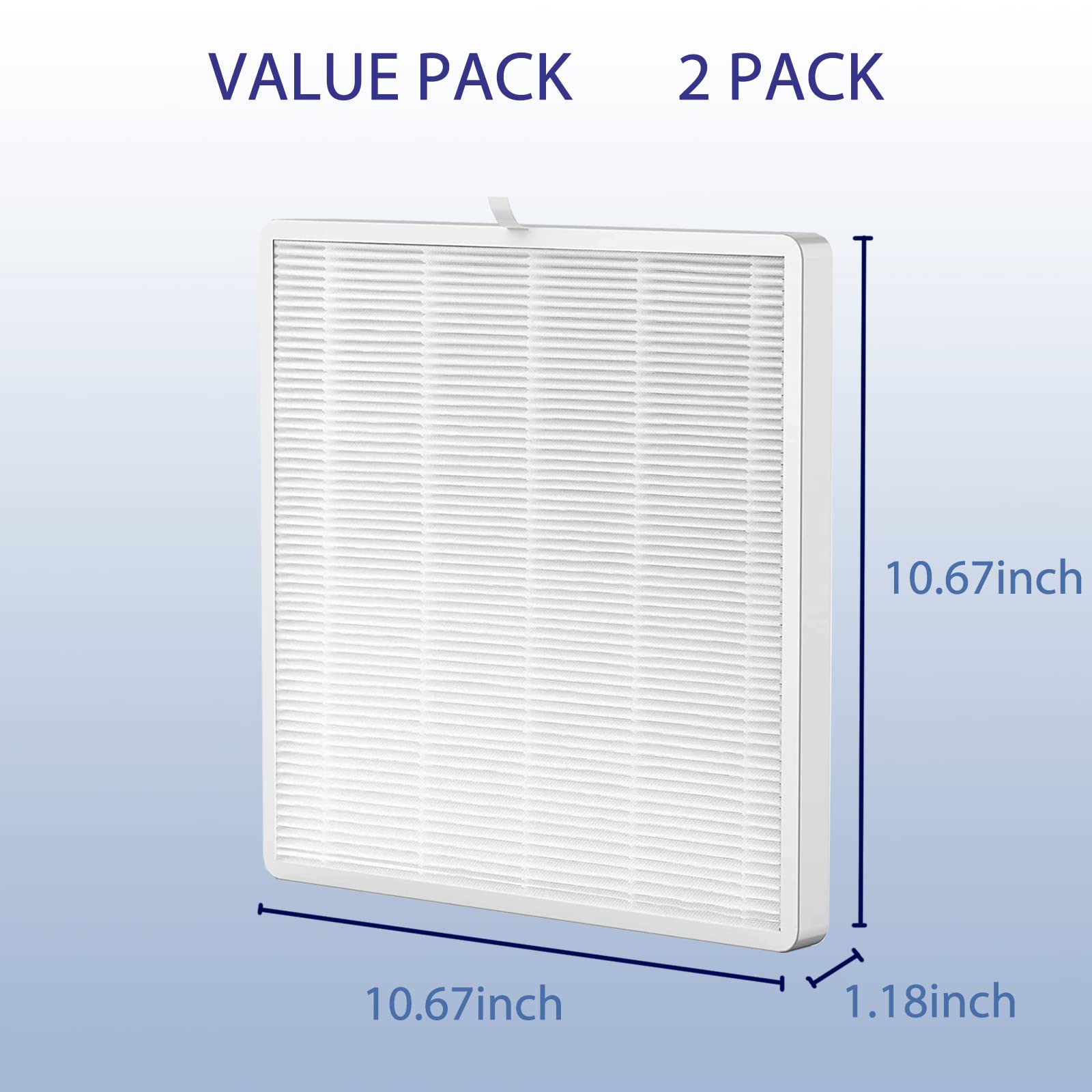 Ontheone E-300L True HEPA Replacement Filter Compatible with MOOKA and MOOKA FAMILY E-300L Air Cleaner Purifier for Large Room, True HEPA Filter 2 Pack