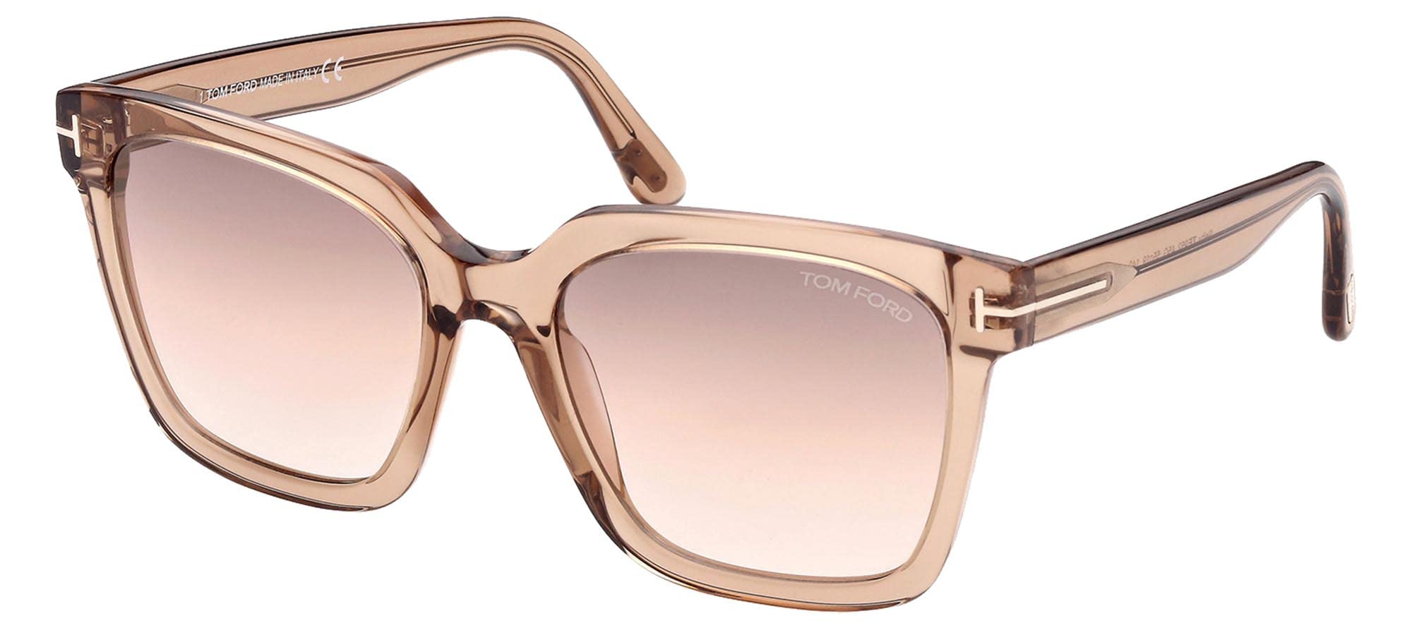 Tom Ford SELBY FT 0952 Transparent Light Brown/Brown Shaded 55/19/140 women Sunglasses