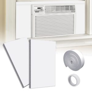 Wintcomfort Window Air Conditioner Surround Insulation Panels, White AC Side Insulated Foam Panel with Top Seal Strip for Indoor Window AC Unit