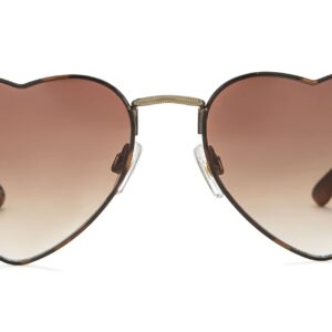 Foster Grant Sun Luv Only Love Here Heart Sunglasses, Gold, 54mm