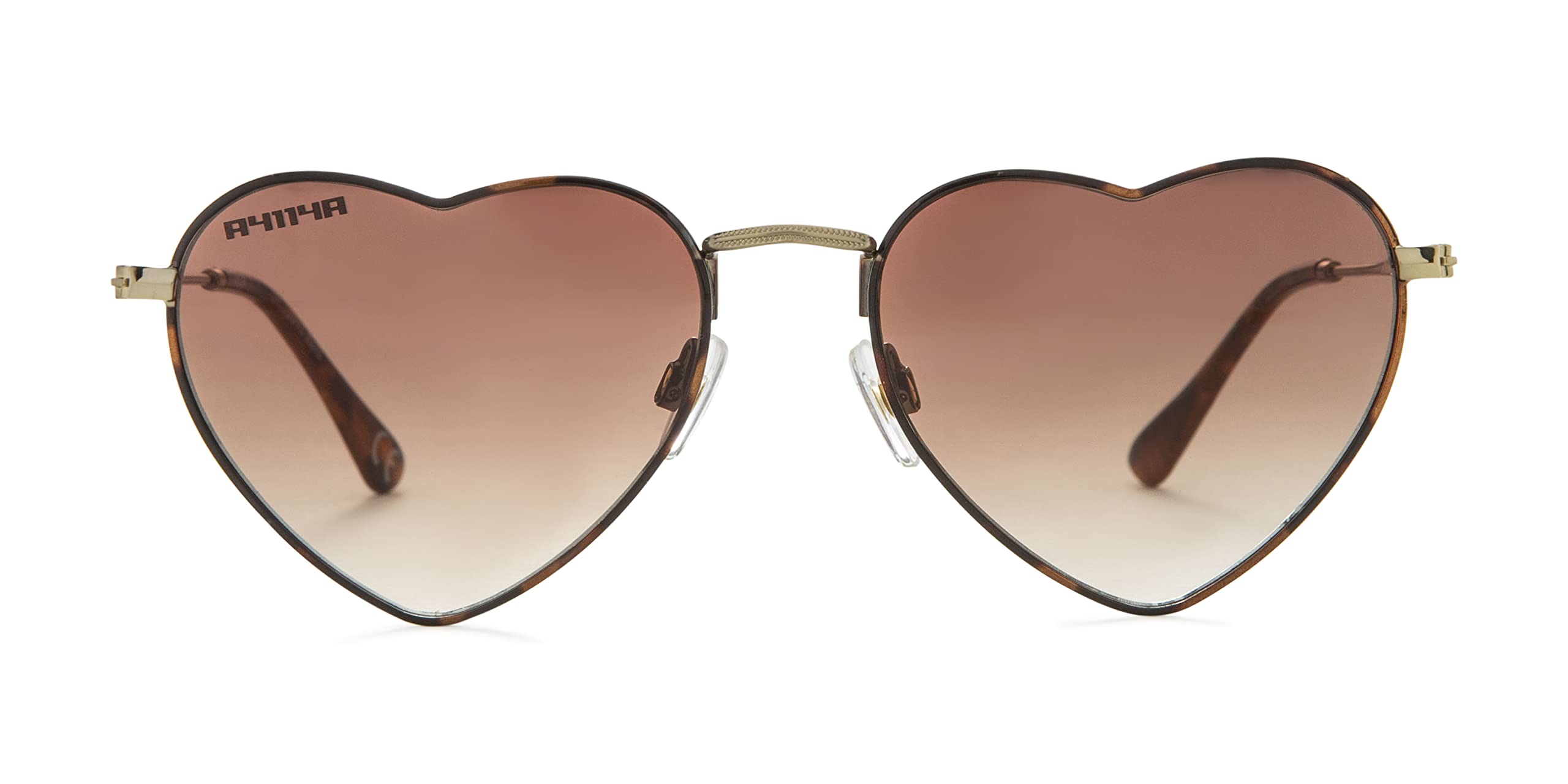 Foster Grant Sun Luv Only Love Here Heart Sunglasses, Gold, 54mm