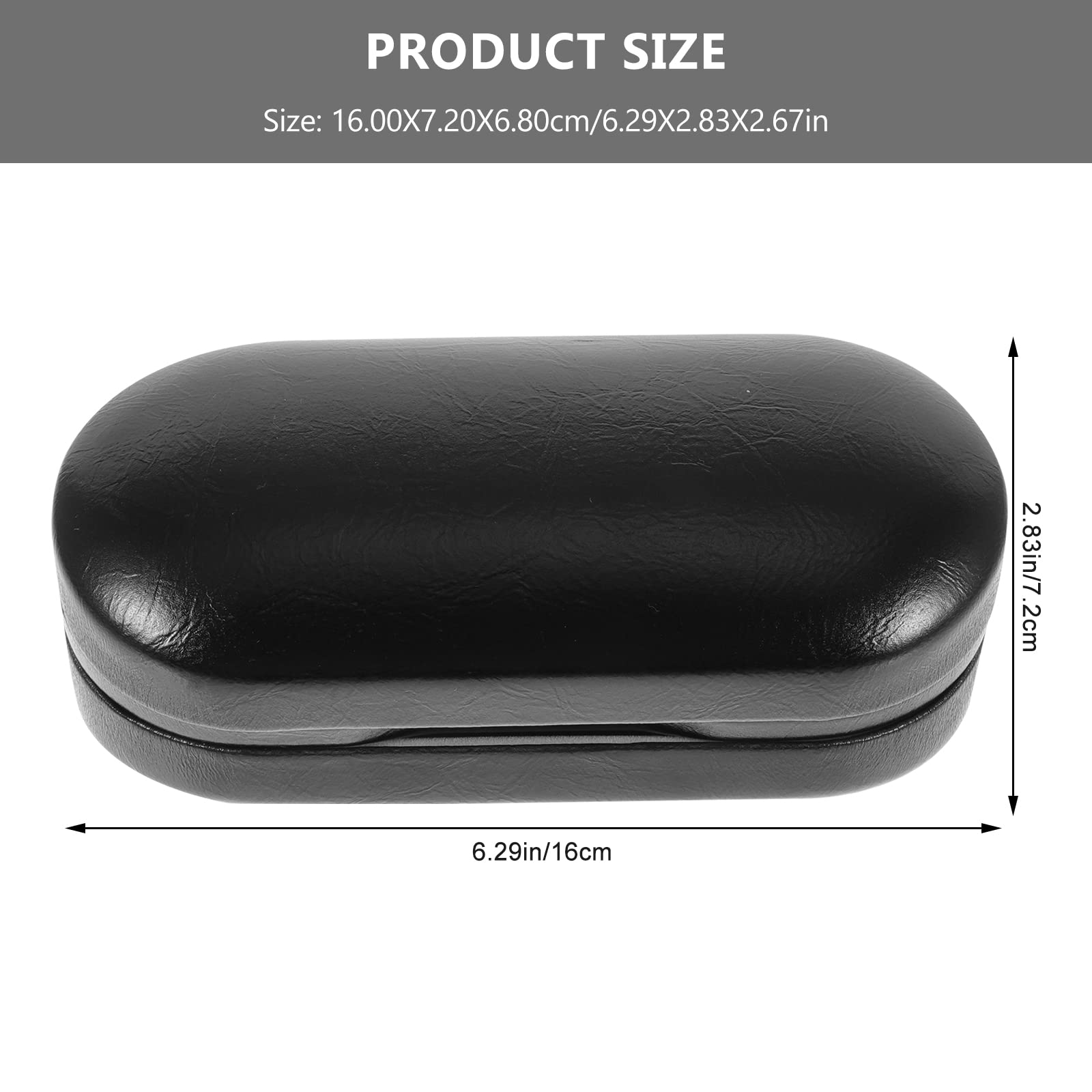 Healifty Double Glasses Case PU Leather Glasses Box Glasses Organizer Eyeglass Case Sunglasses Holder Double Eyeglass Case Double Use Glasses Box Portable Eyeglass Case Glasses Case (Black)