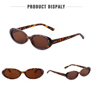 JUDOO Tiny Small 90s Oval Sunglasses for Women Men Retro Tinted Glasses