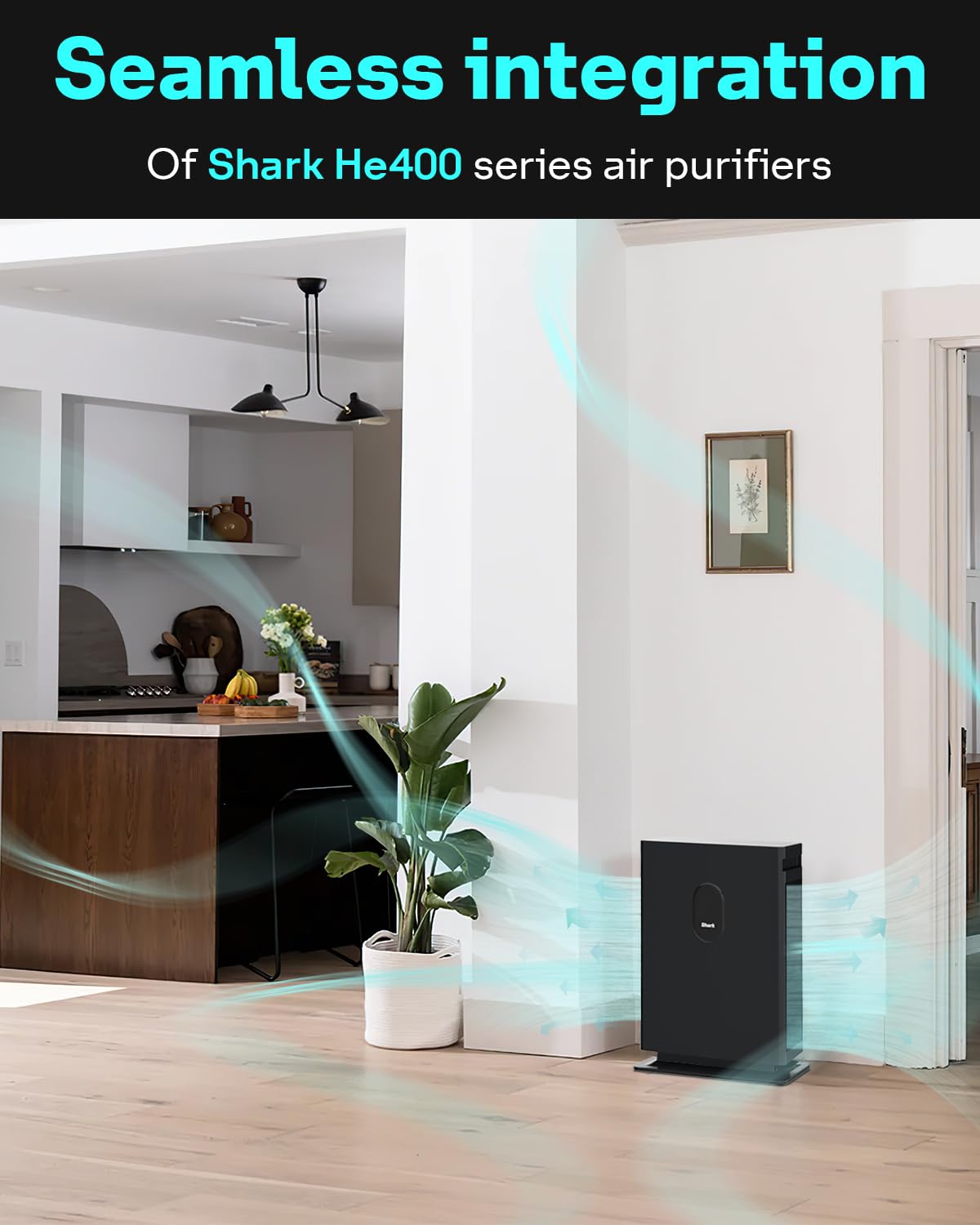 True HEPA Filter Replacement for Shark Air Purifier 4, Compatible with Shark HE400, HE401, HE401C, HE401NP, HE402, HE402C, HE405, UA415, Compare Part No. HE4FKBAS, HE4FKPET, HE4FKPETMB, HE4FKPRO