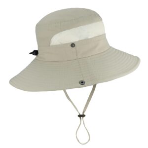 Outdoor Sun Hat Bucket Hats for Women Sun Protection Mesh Quick-Dry Cap UPF 50+ (Adjustable Size) Beige