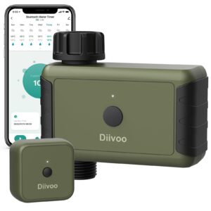 wifi water timer for garden hose, diivoo smart sprinkler irrigation timer with hub, up to 20 separate watering schedules, compatible with alexa and google home