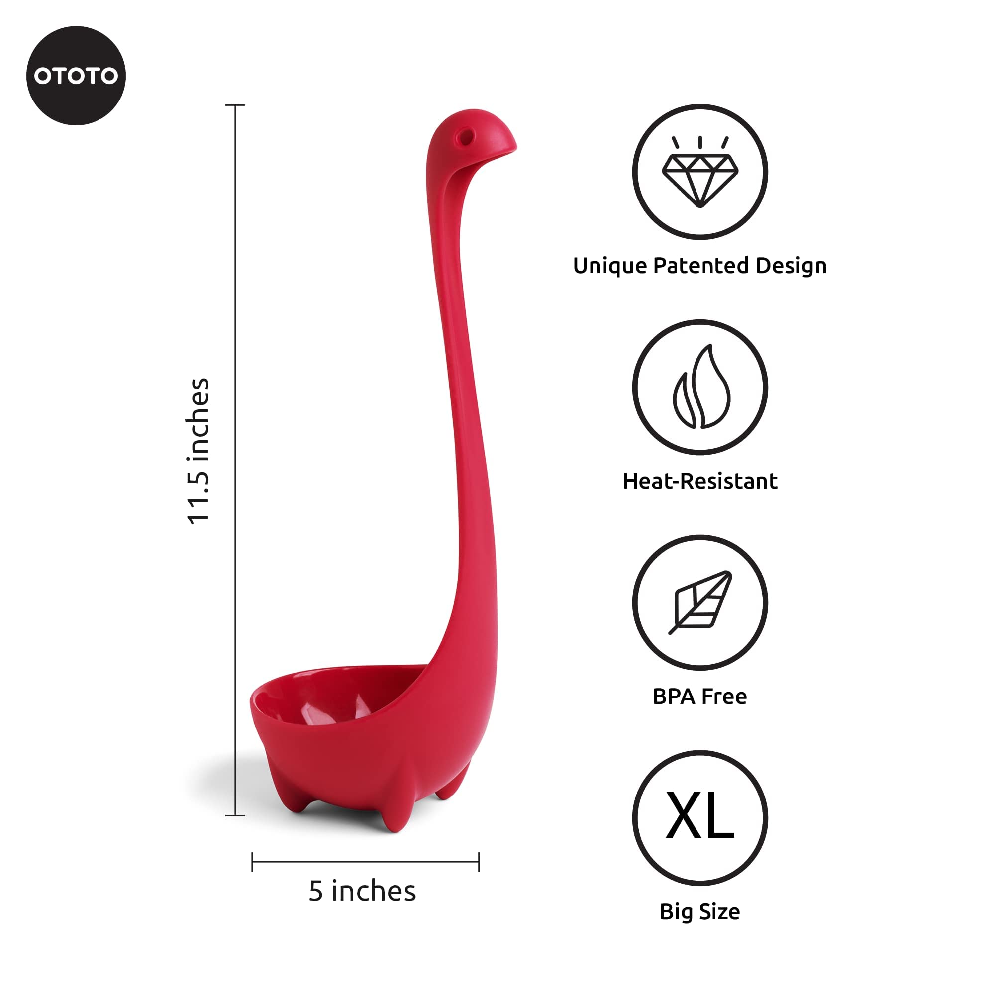 The Original Nessie Ladle by OTOTO - Soup Ladle, Cute Gifts, Funny Kitchen Gadgets, Loch Ness design, Cooking Gifts for Mom - Cute and Practical Kitchen Utensils - Unique Gifts for Women, Mothers Day