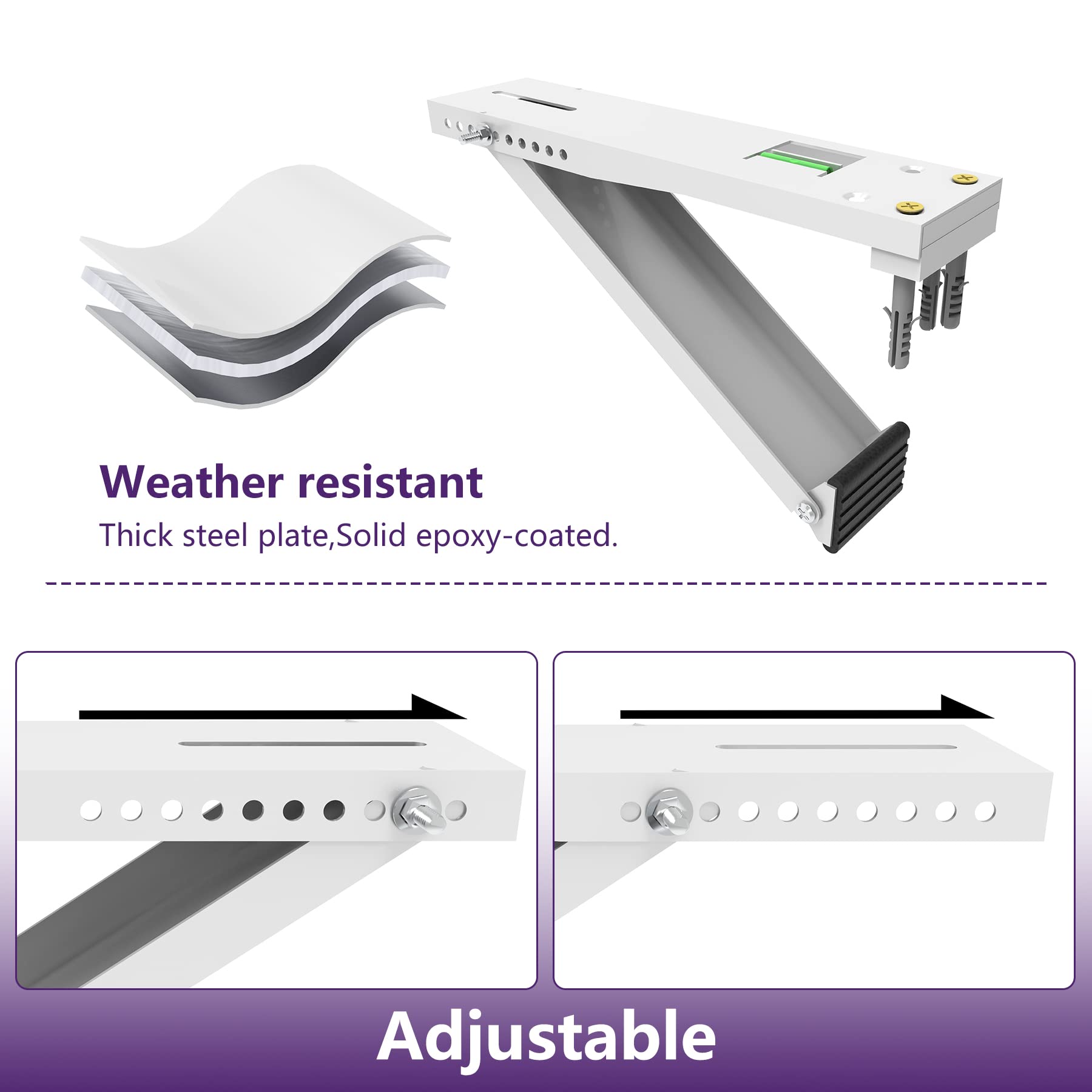 Mxclimate AC Window Air Conditioner Support Bracket,Support Up to 85 lbs Light Duty, Easy to Install Universal A/C Unit Mount for 5000-12,000 BTU