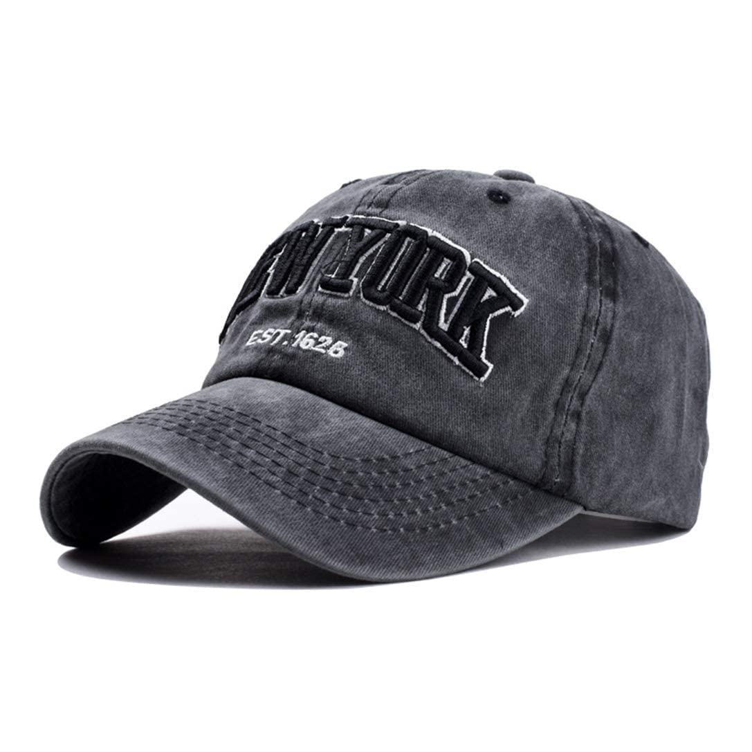 Women &Men New-York Letter Baseball Cap - Vintage Washed Denim Twill Dad Hat for Women Men