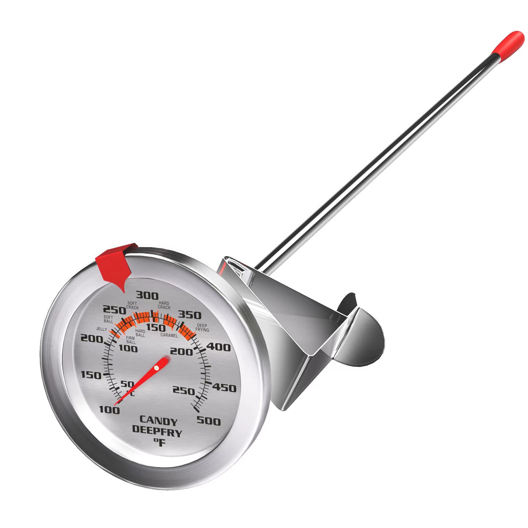 Candy Thermometer Deep Fry/Jam/Sugar/Syrup/Jelly Thermometer with Stainless Steel Large 2" Dial & 9" Accurate Sensitive Long Probe Oil Thermometer Cooking Thermometer