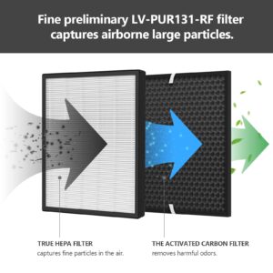 GoKBNY LV-PUR131 Replacement Filter Compatible with LV-PUR131 and LV-PUR131S Purifiers, LV-PUR131-RF, 2HEPA Filters + 2Activated Carbon Filters