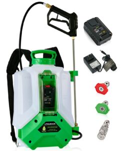 alientabi backpack sprayer 4 gallon, 2.6ah- lithium battery powered for weeding, spraying, cleaning