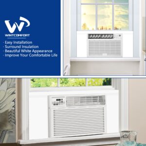 Wintcomfort Window Air Conditioner Surround Insulation Panels, White AC Side Insulated Foam Panel with Top Seal Strip for Indoor Window AC Unit