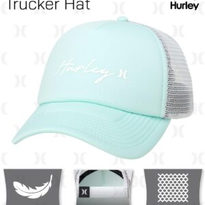 Hurley Women's Baseball Cap - Icon Snap-Back Trucker Hat, Size One Size, Jade Aura