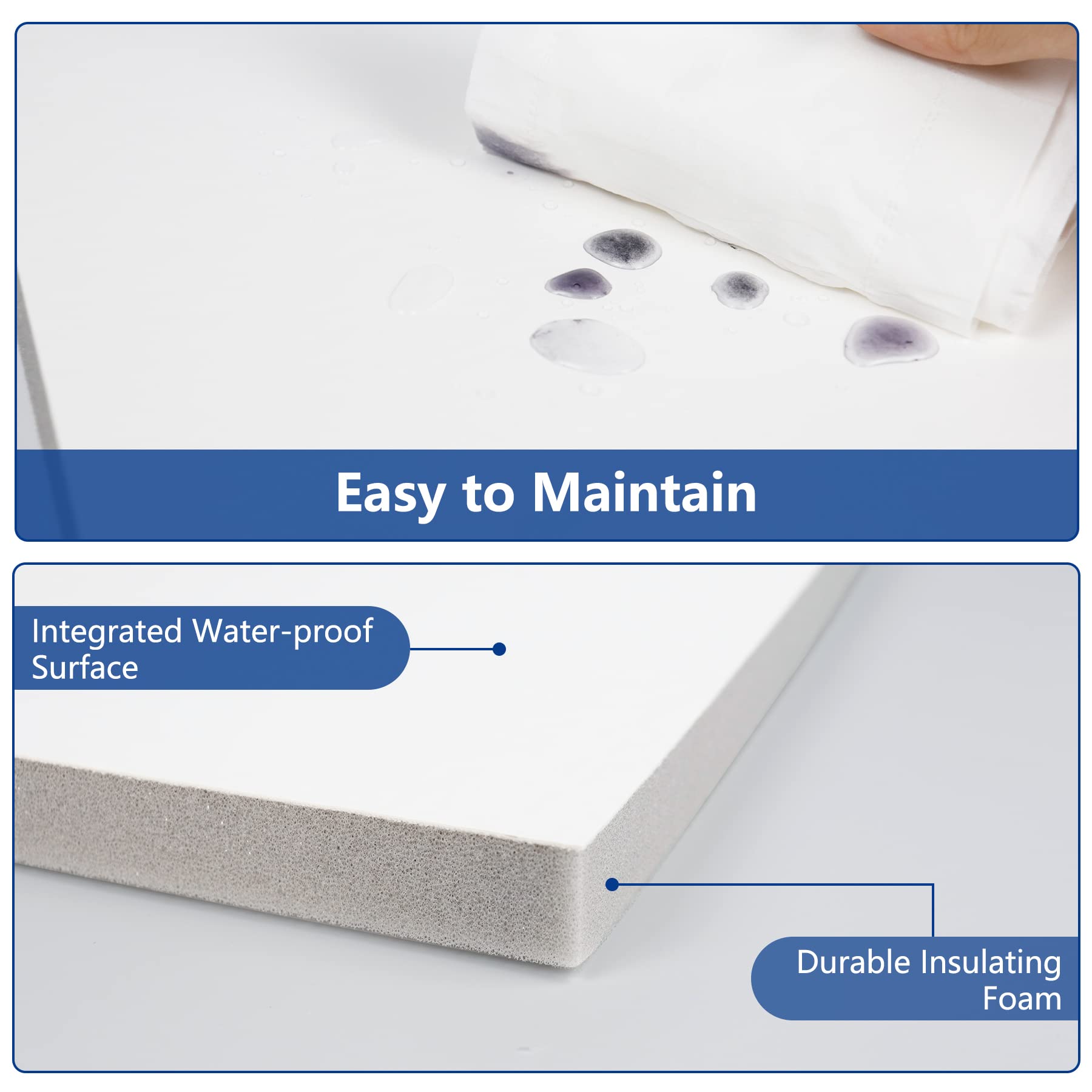 Wintcomfort Window Air Conditioner Surround Insulation Panels, White AC Side Insulated Foam Panel with Top Seal Strip for Indoor Window AC Unit