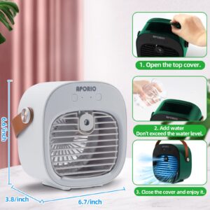 Portable Air Conditioner-5200mAh Rechargeable Personal Air Cooler with 3 Speeds Duration 5-10 hrs, Quiet Mini Air Conditioner Fan, Desk Cooling Fan for Home, Bedroom, Travel, and Office