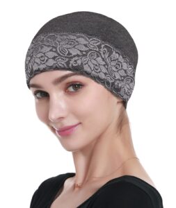 lace turban head wrap head coverings for women sleep caps for women short hair grey