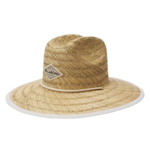 Billabong Women's Tipton Straw Lifeguard Hat, Structured Construction with Printed Fabric Lining Under Brim