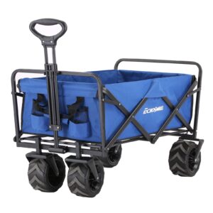 echosmile heavy duty 350 lbs capacity collapsible wagon, outdoor folding camping beach wagons, grocery portable utility cart, adjustable rolling carts, all terrain sports wagon with big wheels