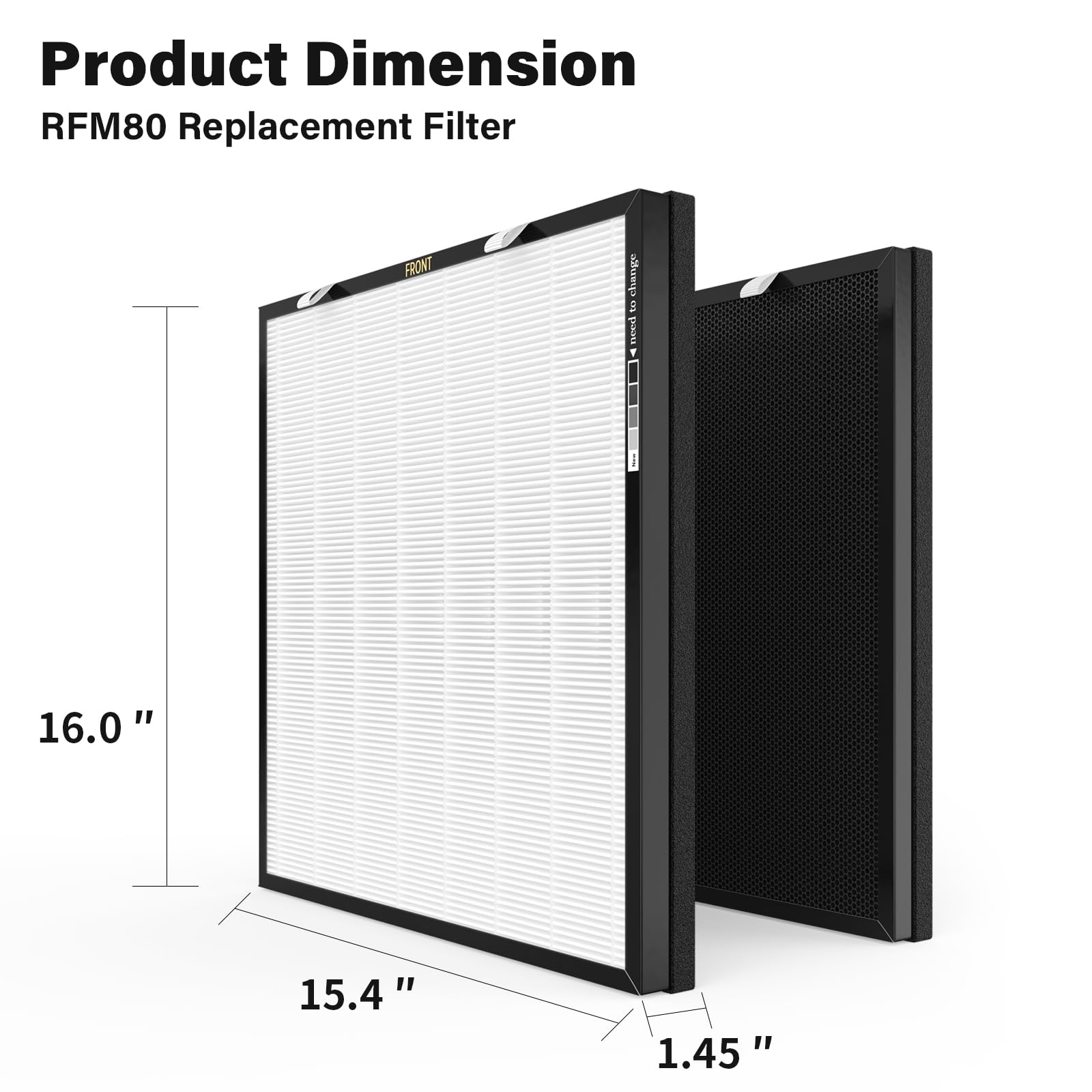 CFKREYA RFM80 Filter Replacement,Compatible with Oransi Max Air Purif ier OVHM80, Replacement Part# RFM80, 3 Extra Pre-Filters + 1 True HEPA Filter + 1 Carbon Filter (1 Set)