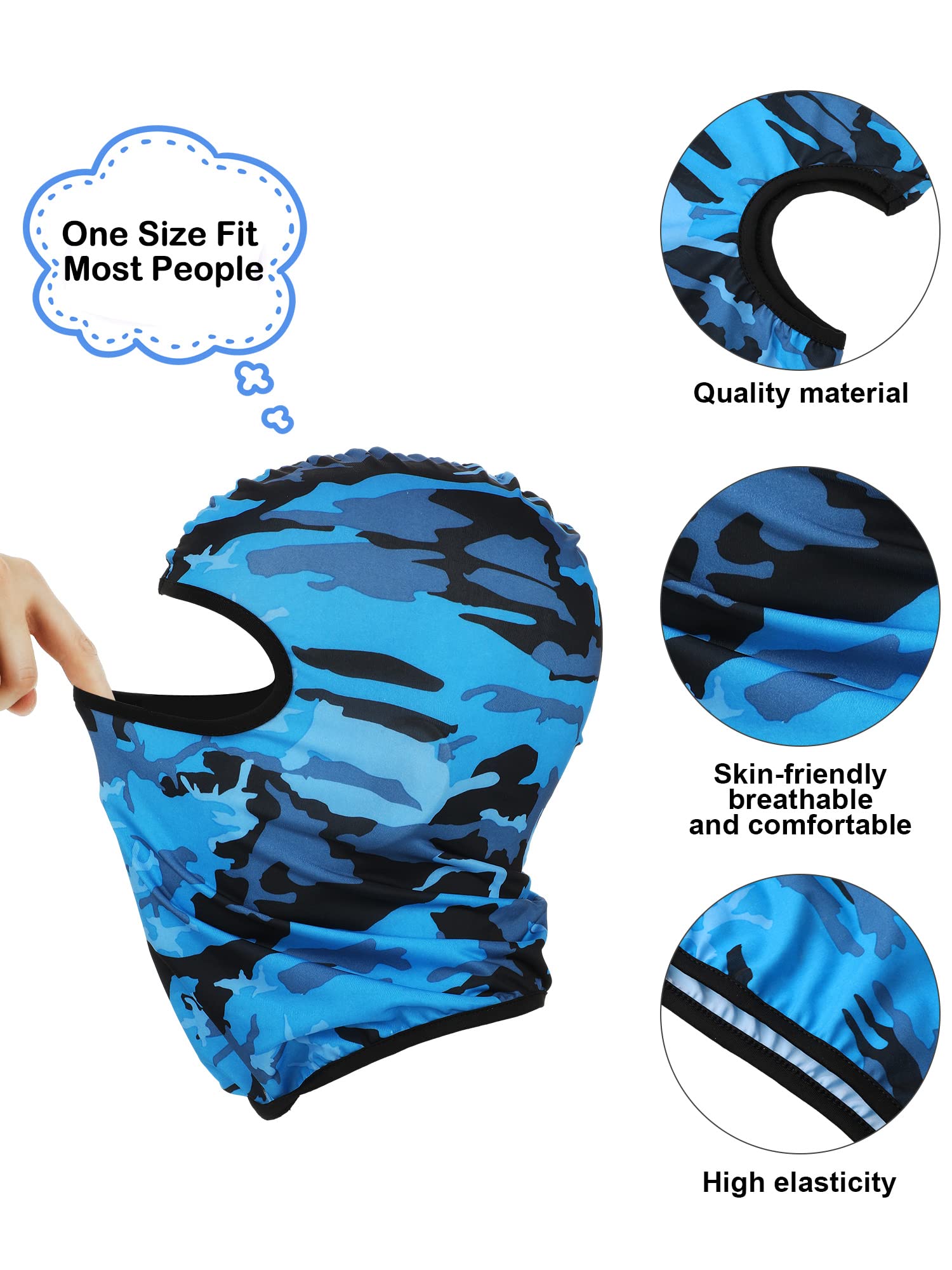 12 Pieces Sun Protection Balaclava Full Face Cover Sun UV Protection Face Protective Cover for Outdoor Sports (Camouflage Color,Camouflage Style)