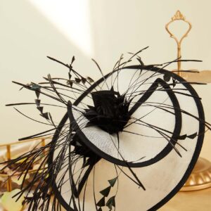 BABEYOND Fascinator Hat Feather Fascinators Hair Clip Kentucky Tea Party Derby Hat Fascinator for Bridal Wedding Party