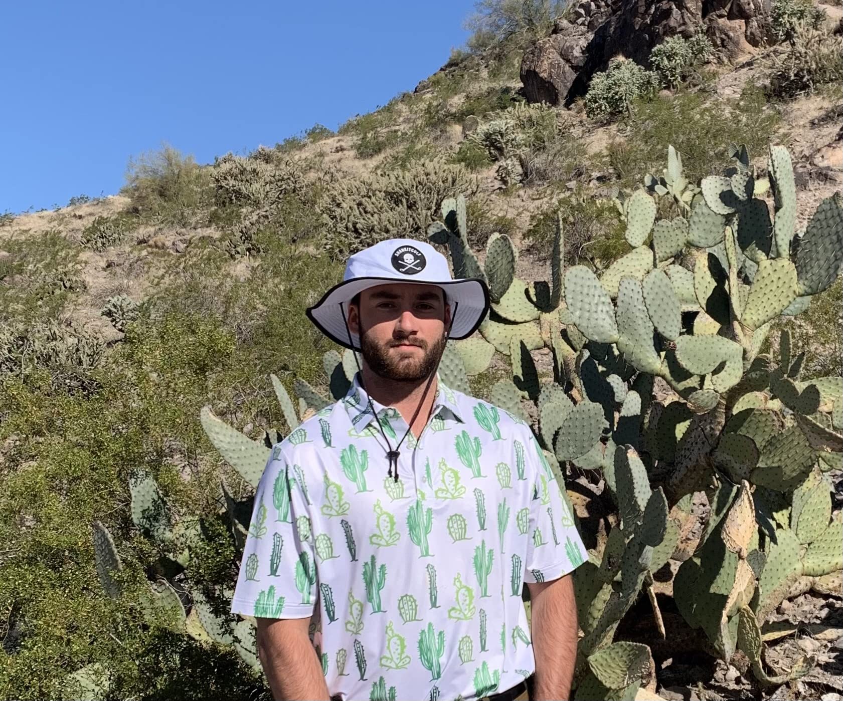 SHANKITGOLF Golf Bucket Hat Skull and Crossbones Adjustable Sun Hat White