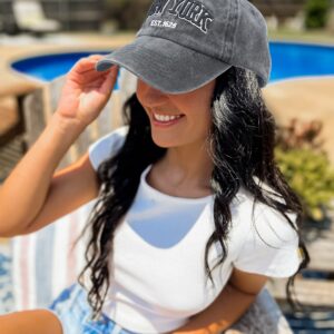 Women &Men New-York Letter Baseball Cap - Vintage Washed Denim Twill Dad Hat for Women Men