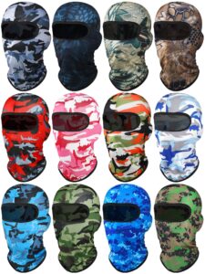 12 pieces sun protection balaclava full face cover sun uv protection face protective cover for outdoor sports (camouflage color,camouflage style)