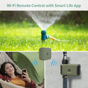 WiFi Water Timer for Garden Hose, Diivoo Smart Sprinkler Irrigation Timer with Hub, Up to 20 Separate Watering Schedules, Compatible with Alexa and Google Home