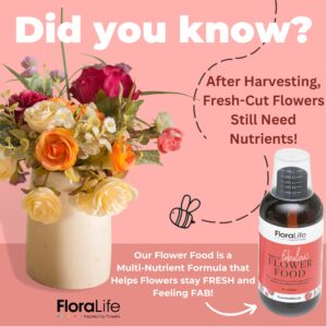 FloraLife Fresh-Cut Flower Food - Liquid Multi-Nutrient & Hydration Solution - 8oz