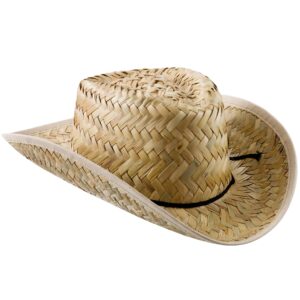 bedwina straw cowboy hat - cowboy/cowgirl western themed costume accessory, men women sun party hat, theme party supplies, favor and play dress-up, adult size