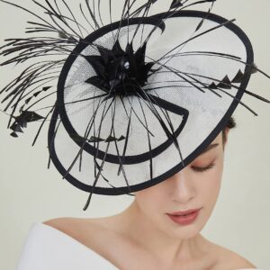 BABEYOND Fascinator Hat Feather Fascinators Hair Clip Kentucky Tea Party Derby Hat Fascinator for Bridal Wedding Party